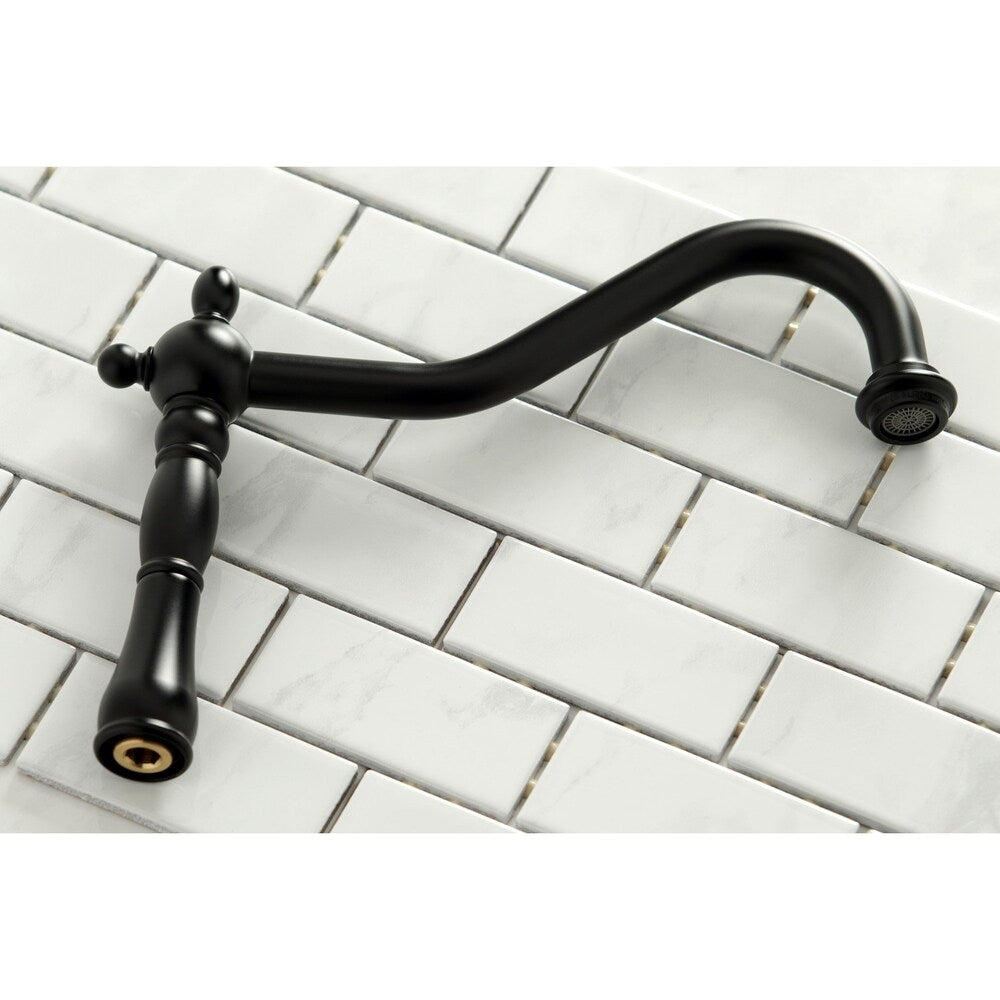 Kingston Brass Heritage Bridge Kitchen Faucet with Brass Sprayer