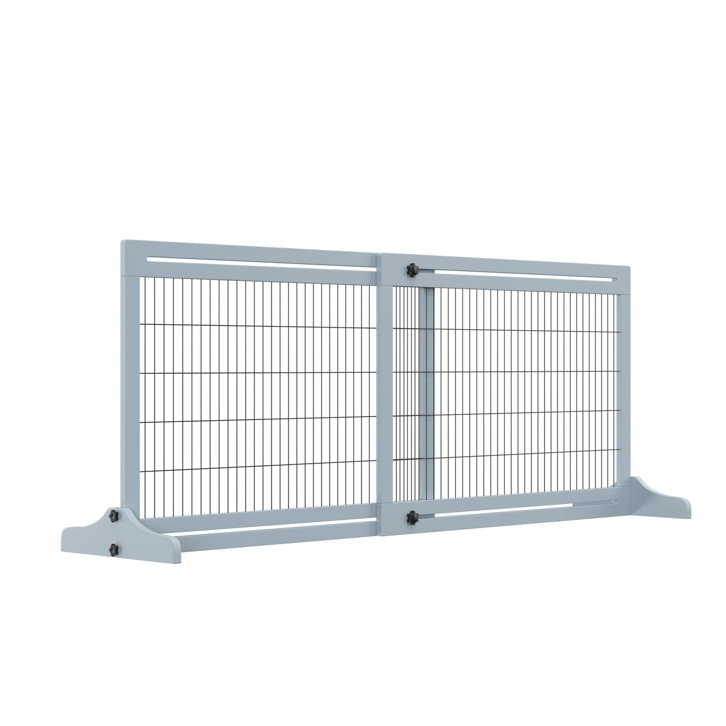 PawHut 72 Extra Wide Freestanding Pet Gate with Adjustable Length, Dog and Baby Small Gate for House, Doorway, Hallway, Grey