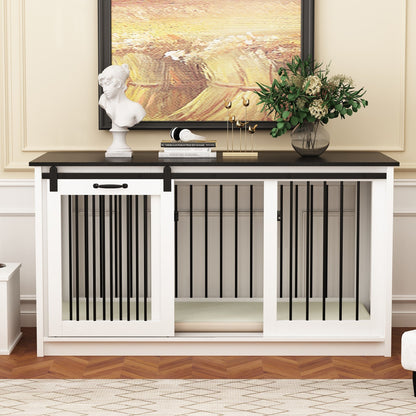 Pet Residence with Iron Tube Reinforcement Stylish & Sturdy Dog Crate